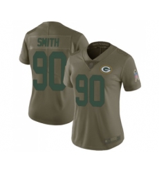 Women's Green Bay Packers #90 Za'Darius Smith Limited Olive 2017 Salute to Service Football Jersey