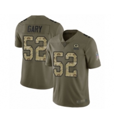Youth Green Bay Packers #52 Rashan Gary Limited Olive Camo 2017 Salute to Service Football Jersey