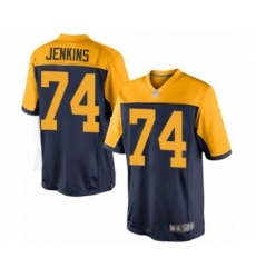 Men's Green Bay Packers #74 Elgton Jenkins Limited Navy Blue Alternate Football Jersey