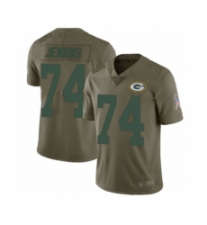 Men's Green Bay Packers #74 Elgton Jenkins Limited Olive 2017 Salute to Service Football Jersey