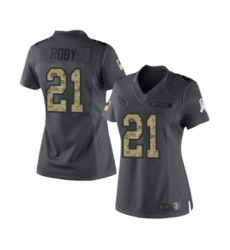 Women's Houston Texans #21 Bradley Roby Limited Black 2016 Salute to Service Football Jersey