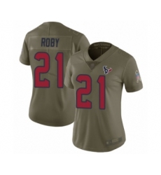 Women's Houston Texans #21 Bradley Roby Limited Olive 2017 Salute to Service Football Jersey
