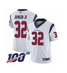 Men's Houston Texans #32 Lonnie Johnson White Vapor Untouchable Limited Player 100th Season Football Jersey