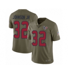 Youth Houston Texans #32 Lonnie Johnson Limited Olive 2017 Salute to Service Football Jersey