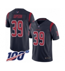 Men's Houston Texans #39 Tashaun Gipson Limited Navy Blue Rush Vapor Untouchable 100th Season Football Jersey