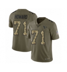 Men's Houston Texans #71 Tytus Howard Limited Olive Camo 2017 Salute to Service Football Jersey