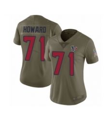 Women's Houston Texans #71 Tytus Howard Limited Olive 2017 Salute to Service Football Jersey
