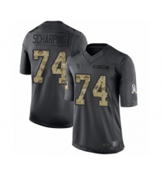 Youth Houston Texans #74 Max Scharping Limited Black 2016 Salute to Service Football Jersey