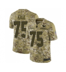 Men's Houston Texans #75 Matt Kalil Limited Camo 2018 Salute to Service Football Jersey