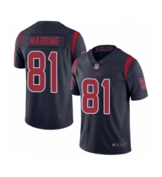Youth Houston Texans #81 Kahale Warring Limited Navy Blue Rush Vapor Untouchable Football Jersey