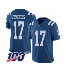 Men's Indianapolis Colts #17 Devin Funchess Limited Royal Blue Rush Vapor Untouchable 100th Season Football Jersey