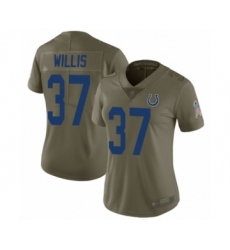 Women's Indianapolis Colts #37 Khari Willis Limited Olive 2017 Salute to Service Football Jersey