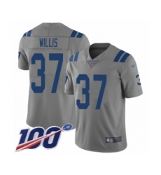 Youth Indianapolis Colts #37 Khari Willis Limited Gray Inverted Legend 100th Season Football Jersey