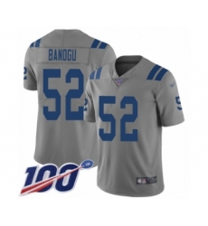 Men's Indianapolis Colts #52 Ben Banogu Limited Gray Inverted Legend 100th Season Football Jersey