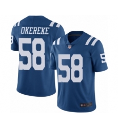 Men's Indianapolis Colts #58 Bobby Okereke Limited Royal Blue Rush Vapor Untouchable Football Jersey