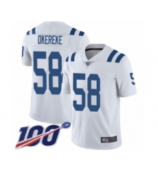 Men's Indianapolis Colts #58 Bobby Okereke White Vapor Untouchable Limited Player 100th Season Football Jersey