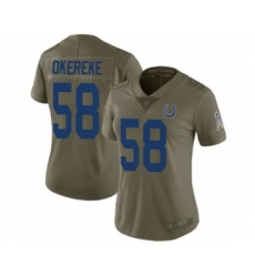 Women's Indianapolis Colts #58 Bobby Okereke Limited Olive 2017 Salute to Service Football Jersey
