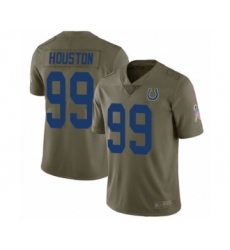 Men's Indianapolis Colts #99 Justin Houston Limited Olive 2017 Salute to Service Football Jersey
