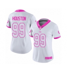 Women's Indianapolis Colts #99 Justin Houston Limited White Pink Rush Fashion Football Jersey