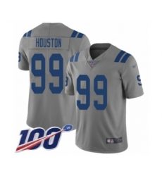 Youth Indianapolis Colts #99 Justin Houston Limited Gray Inverted Legend 100th Season Football Jersey