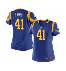 Women's Los Angeles Rams #41 David Long Game Royal Blue Alternate Football Jersey