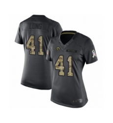 Women's Los Angeles Rams #41 David Long Limited Black 2016 Salute to Service Football Jersey