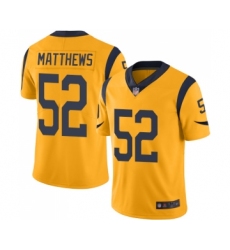 Men's Los Angeles Rams #52 Clay Matthews Limited Gold Rush Vapor Untouchable Football Jersey