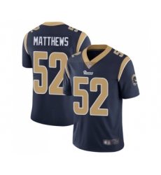 Men's Los Angeles Rams #52 Clay Matthews Navy Blue Team Color Vapor Untouchable Limited Player Football Jersey