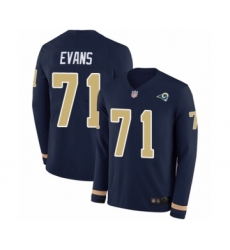 Men's Los Angeles Rams #71 Bobby Evans Limited Navy Blue Therma Long Sleeve Football Jersey