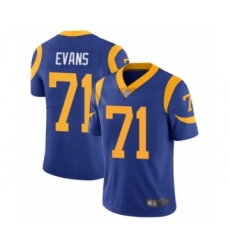 Youth Los Angeles Rams #71 Bobby Evans Royal Blue Alternate Vapor Untouchable Limited Player Football Jersey