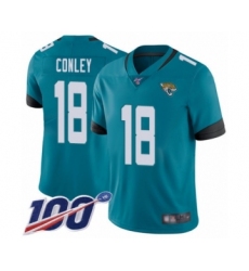 Men's Jacksonville Jaguars #18 Chris Conley Teal Green Alternate Vapor Untouchable Limited Player 100th Season Football Jersey