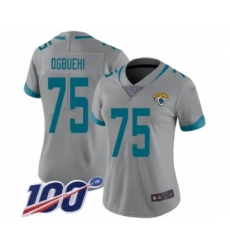 Women's Jacksonville Jaguars #75 Cedric Ogbuehi Silver Inverted Legend Limited 100th Season Football Jersey