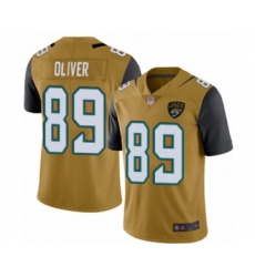 Men's Jacksonville Jaguars #89 Josh Oliver Limited Gold Rush Vapor Untouchable Football Jersey