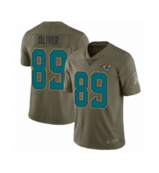 Youth Jacksonville Jaguars #89 Josh Oliver Limited Olive 2017 Salute to Service Football Jersey