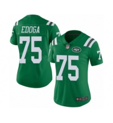 Women's New York Jets #75 Chuma Edoga Limited Green Rush Vapor Untouchable Football Jersey