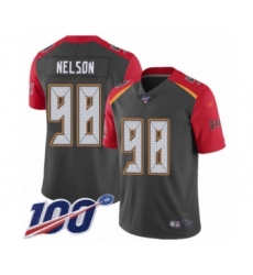 Youth Tampa Bay Buccaneers #98 Anthony Nelson Limited Gray Inverted Legend 100th Season Football Jersey