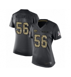 Women's Jacksonville Jaguars #56 Quincy Williams II Limited Black 2016 Salute to Service Football Jersey