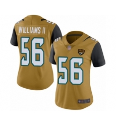 Women's Jacksonville Jaguars #56 Quincy Williams II Limited Gold Rush Vapor Untouchable Football Jersey