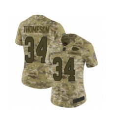 Women's Kansas City Chiefs #34 Darwin Thompson Limited Camo 2018 Salute to Service Football Jersey