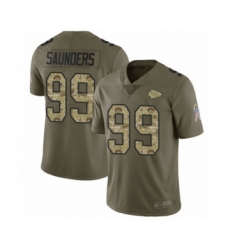 Men's Kansas City Chiefs #99 Khalen Saunders Limited Olive Camo 2017 Salute to Service Football Jersey