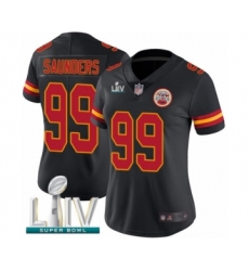 Women's Kansas City Chiefs #99 Khalen Saunders Limited Black Rush Vapor Untouchable Super Bowl LIV Bound Football Jersey