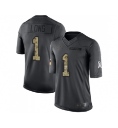 Youth Los Angeles Chargers #1 Ty Long Limited Black 2016 Salute to Service Football Jersey