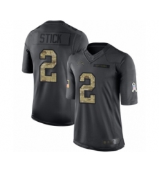 Youth Los Angeles Chargers #2 Easton Stick Limited Black 2016 Salute to Service Football Jersey