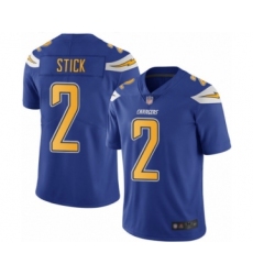 Youth Los Angeles Chargers #2 Easton Stick Limited Electric Blue Rush Vapor Untouchable Football Jersey