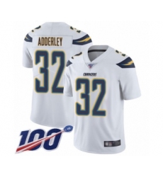 Men's Los Angeles Chargers #32 Nasir Adderley White Vapor Untouchable Limited Player 100th Season Football Jersey