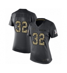 Women's Los Angeles Chargers #32 Nasir Adderley Limited Black 2016 Salute to Service Football Jersey