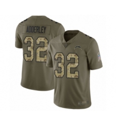 Youth Los Angeles Chargers #32 Nasir Adderley Limited Olive Camo 2017 Salute to Service Football Jersey