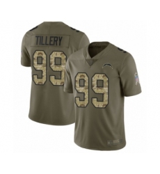 Men's Los Angeles Chargers #99 Jerry Tillery Limited Olive Camo 2017 Salute to Service Football Jersey