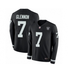 Men's Oakland Raiders #7 Mike Glennon Limited Black Therma Long Sleeve Football Jersey