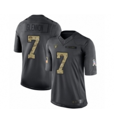 Youth Oakland Raiders #7 Mike Glennon Limited Black 2016 Salute to Service Football Jersey